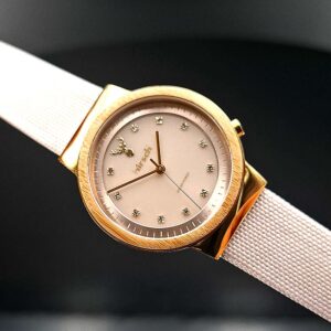 Hirsch Green Message Damenuhr in Rosa – nachhaltige Solaruhr mit modernem Design - Zifferblatt